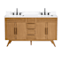 Avanity Taylor 61" Free Standing Double Basin Vanity Set with Cabinet and Quartz Vanity Top Natural Teak