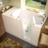 Avano Walk-In Tubs 60" Gel Coated Whirlpool Bathtub for Alcove Installations with Right Drain, Roman Tub Faucet and Handshower White