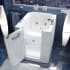 Avano Walk-In Tubs 37-1/4" Acrylic Air / Whirlpool Bathtub for Alcove Installations with Left Drain, Roman Tub Faucet and Handshower White