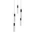 Avenue Lighting The Original Glacier 5 Light 12" Wide LED Crystal Multi Light Pendant with Snow Glass Shades Black