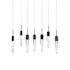 Avenue Lighting Aspen 7 Light 47" Wide LED Crystal Linear Pendant with Bubbled Crystal Shades Black