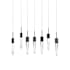 Avenue Lighting Aspen 7 Light 47" Wide LED Crystal Linear Pendant with Clear Crystal Shades Black