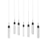 Avenue Lighting The Original Glacier 7 Light 47" Wide LED Crystal Linear Pendant with Bubbled Crystal Shades Black