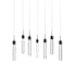 Avenue Lighting The Original Glacier 7 Light 47" Wide LED Crystal Linear Pendant with Clear Crystal Shades Black