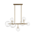 Avenue Lighting Delilah 7 Light 40" Wide Abstract Chandelier with Clear Glass Shades Aged Brass