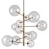 Avenue Lighting Delilah 12 Light 43" Wide Abstract Sputnik Chandelier with Glass Shades Aged Brass