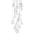 Avenue Lighting Delilah 16 Light 34" Wide Multi Light Pendant with Glass Shades Aged Brass