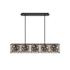 Avenue Lighting Peninsula 5 Light 43" Wide Linear Chandelier with Amber Glass Shades Matte Black