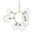 Avenue Lighting Fairfax Ave. 7 Light 30" Wide Abstract Chandelier with Hand-Blown Glass Shades Brushed Brass