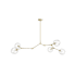 Avenue Lighting Fairfax Ave. 5 Light 66" Wide Abstract Chandelier with Hand-Blown Glass Shades Brushed Brass