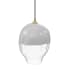 Avenue Lighting Sonoma Ave. 12" Wide Pendant with White/Clear Glass Shade Brushed Brass
