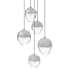 Avenue Lighting Sonoma Ave. 5 Light 28" Wide Multi Light Pendant with White/Clear Glass Shades Brushed Brass
