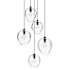 Avenue Lighting Sonoma Ave. 5 Light 28" Wide Multi Light Pendant with Water Glass Shades Dark Bronze
