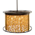 Avenue Lighting Soho 4 Light 24" Wide Drum Chandelier with Draped Moonstone Shade Dark Bronze / Natural Citrine Nuggets