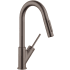 Axor Starck Prep Pull-Down Kitchen Faucet with Magnetic Docking Metal Spray Head and Joystick Handle - Engineered in Germany, Lifetime Warranty Brushed Black Chrome