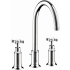 Axor Montreux 1.2 GPM Widespread Bathroom Faucet with Swivel Spout, Cross Handles and Drain Assembly - Engineered in Germany, Limited Lifetime Warranty Chrome