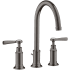 Axor Montreux 1.2 GPM Widespread Bathroom Faucet with Swivel Spout, Lever Handles and Drain Assembly - Engineered in Germany, Limited Lifetime Warranty Brushed Black Chrome
