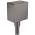 Axor ShowerSolutions Wall Outlet Square with Check Valves - Engineered in Germany, Limited Lifetime Warranty Brushed Black Chrome