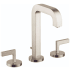 Axor Citterio 1.2 GPM Widespread Bathroom Faucet with Lever Handles and Drain Assembly - Engineered in Germany, Limited Lifetime Warranty Brushed Nickel