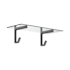 Axor Universal SoftSquare 23-5/8" Bathroom Shelf with Robe Hooks - Engineered in Germany, Limited Lifetime Warranty Brushed Black Chrome