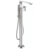 Axor Edge Floor Mounted Free Standing Tub Filler with Built-In Diverter and Hand Shower Less Rough In - Engineered in Germany, Limited Lifetime Warranty Chrome