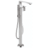 Axor Edge Floor Mounted Free Standing Tub Filler with Built-In Diverter and Hand Shower, Diamond Cut Less Rough In - Engineered in Germany, Limited Lifetime Warranty Chrome