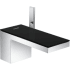 Axor MyEdition 1.2 GPM Single Hole Bathroom Faucet and Decorative Trim with EcoRight, QuickClean, PowderRain Spray, and Comfort Zone Technology Chrome / Black Glass
