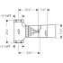 Axor-AXSS-Uno-T02-Hansgrohe-AXSS-Uno-T02-Volume Control Rough-In Valve Dimensional Drawing