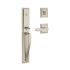 Baldwin Torrey Pines Full Plate Keyed Entry Single Cylinder Door Handleset from the Prestige Collection Satin Nickel