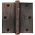 Baldwin 3-1/2" Wide Plain Bearing Square Corner Mortise Door Hinge from the Estate Collection - Single Hinge Distressed Oil Rubbed Bronze