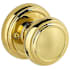 Baldwin Alcott Reversible Non-Turning One-Sided Dummy Door Knob with Round Rosette from the Prestige Collection Lifetime Polished Brass