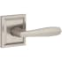 Baldwin Torrey Pines Passage Door Lever Set with Square Rose from the Prestige Collection Satin Nickel