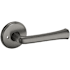 Baldwin 5112 Privacy Door Lever Set with 5075 Rose from the Estate Collection Lifetime Graphite Nickel