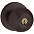 Baldwin 5215 Single Cylinder Keyed Entry Door Knob Set with 5046 Rose from the Estate Collection Distressed Oil Rubbed Bronze