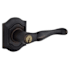 Baldwin 5237 Left Handed Single Cylinder Keyed Entry Door Lever Set with R027 Rose from the Estate Collection Distressed Oil Rubbed Bronze