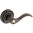 Baldwin 5255 Right Handed Single Cylinder Keyed Entry Door Lever Set with 5048 Rose and Emergency Egress from the Estate Collection Distressed Oil Rubbed Bronze