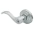 Baldwin Wave Style Left Hand Keyed Entry Door Lever Set with Classic Rosette the Emergency Exit Function Polished Chrome