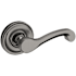 Baldwin 5445V Non-Turning Two-Sided Dummy Door Lever Set with 5048 Rose from the Estate Collection Lifetime Graphite Nickel
