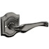 Baldwin 5447V Privacy Door Lever Set with R027 Rose from the Estate Collection Lifetime Graphite Nickel