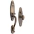 Baldwin Springfield One Piece Single Cylinder Keyed Entry Mortise Handleset Trim with 5025 Interior Knob from the Estate Collection Aged Brass