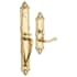 Baldwin Kensington Right Handed Full Plate Single Cylinder Keyed Entry Mortise Handleset Trim with 5108 Interior Lever from the Estate Collection Lifetime Polished Brass
