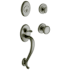 Baldwin Logan Sectional Single Cylinder Keyed Entry Handleset with 5015 Interior Knob from the Estate Collection Antique Nickel