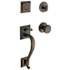 Baldwin Madison Double Cylinder Handleset with Classic Interior Knob Distressed Oil Rubbed Bronze