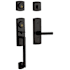 Baldwin Soho Left Handed Sectional Single Cylinder Keyed Entry Handleset with 5485V Interior Lever from the Estate Collection Distressed Oil Rubbed Bronze