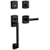 Baldwin Soho Right Handed Sectional Single Cylinder Keyed Entry Handleset with 5485V Interior Lever from the Estate Collection Distressed Oil Rubbed Bronze