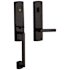 Baldwin Soho Right Handed One Piece Single Cylinder Keyed Entry Handleset with 5485V Interior Lever from the Estate Collection Distressed Oil Rubbed Bronze