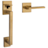 Baldwin Minneapolis Left Handed Sectional Handleset with 5162 Lever - Minus Deadbolt Satin Brass and Brown