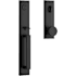 Baldwin Santa Cruz Full Plate Single Cylinder Keyed Entry Handleset with Interior Contemporary Knob and Emergency Egress Function - SmartKey Satin Black