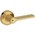 Baldwin Anaheim Hills Single Cylinder Keyed Entry Door Lever Set with Recessed Round Rose from the Reserve Collection Lifetime Polished Brass