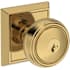 Baldwin Bremerton Single Cylinder Keyed Entry Door Knob Set with Chamfered Square Rose with SmartKey SC1 Keyway from the Reserve Collection Lifetime Polished Brass